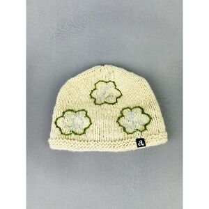 Ambler Use Your‎ Head Wool Knit Cap Winter Beanie Ivory Floral Hat